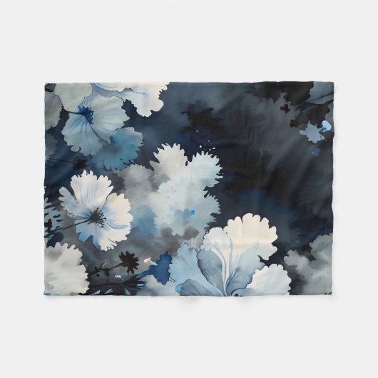 Indigo Petals Fleecedecke (Vorderseite (Horizontal))