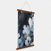 Indigo Petals Wandteppich Mit Holzrahmen (Gewinkelt)