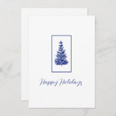 Indigo Pine Trees Feiertagskarte (Vorne/Hinten)