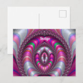 INDIGO ~ PINK 3D-Fraktal Design ~ Postkarte (Vorne/Hinten)