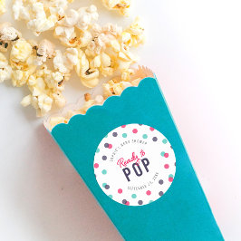 Indigo Pink Aquamarin Confetti Bereit zum Pop Kind Runder Aufkleber