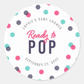 Indigo Pink Aquamarin Confetti Bereit zum Pop Kind Runder Aufkleber (Vorderseite)