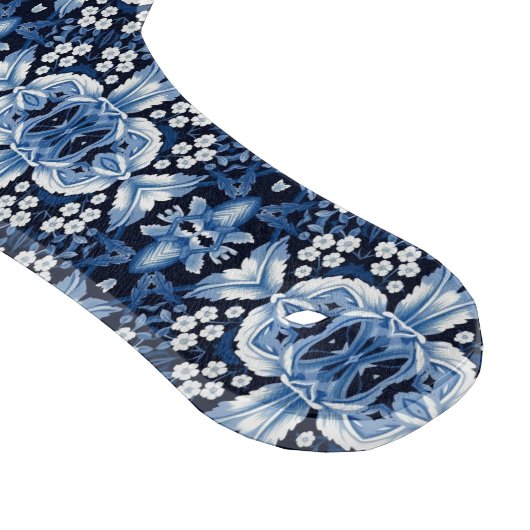 Indigo Porcelain Bloom - Blumenmuster Schneidebrett (Ecke)