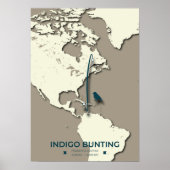 Indigo-Rangiermigrationskarte - Minimalistisch Vin Poster (Vorne)