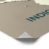 Indigo-Rangiermigrationskarte - Minimalistisch Vin Poster (Ecke)