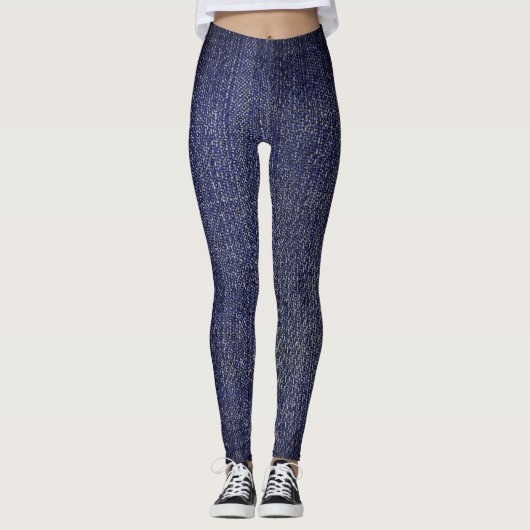 Indigo Rinse Imitats Denim Leggings (Vorderseite)