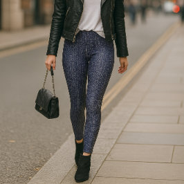 Indigo Rinse Imitats Denim Leggings