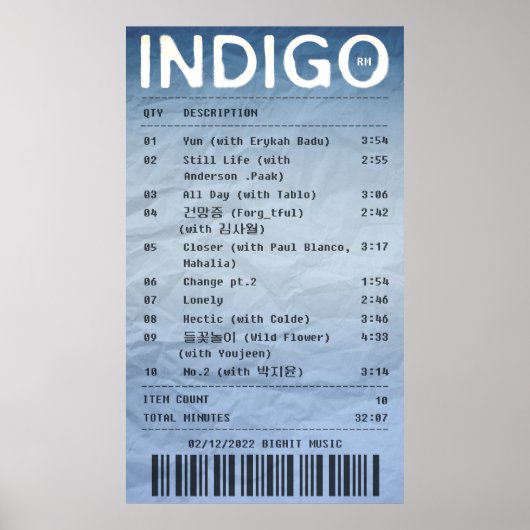 INDIGO/RM - Album Poster (Vorne)