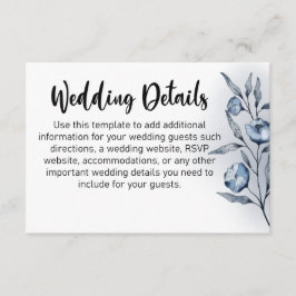 Indigo Romance Hochzeit-Beilagekarten Begleitkarte