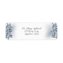 Indigo Romance Hochzeit Retouradresse Etiketten