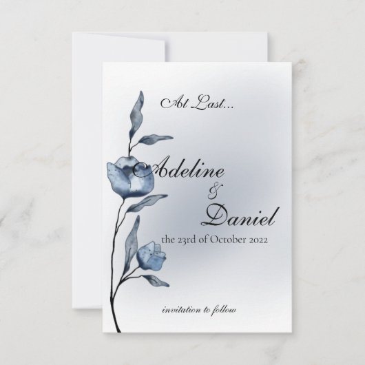 Indigo Romance Hochzeit Save-the-Date-Karten Save The Date (Vorderseite)