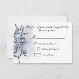 Indigo Romance Hochzeitsantwortkarten RSVP Karte