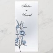 Indigo Romance Hochzeitsmenü Menükarte (Rückseite)