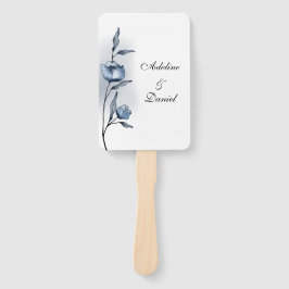 Indigo Romance Hochzeitsprogramm-Handventilatoren Fächer