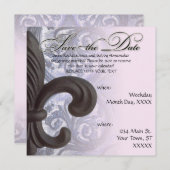 Indigo/Rose "eiserne Lilie" Save the Date (Vorne/Hinten)