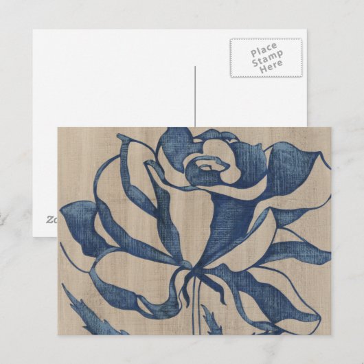 Indigo-Rose Postkarte (Vorne/Hinten)