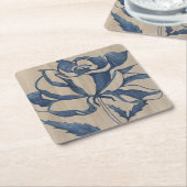 Indigo-Rose Rechteckiger Pappuntersetzer (angewinkelt)