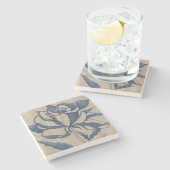 Indigo-Rose Steinuntersetzer (Seitenansicht)