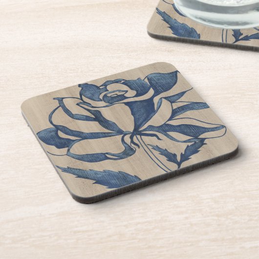 Indigo-Rose Untersetzer (Linke Seite)