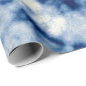 Indigo Round. Bohemian Tie Dye. Blue Roll Psychede Geschenkpapier (Rolleneckpunkt)