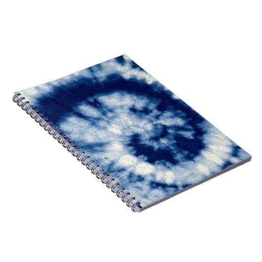 Indigo Round. Bohemische Gefärbte Krawatte. Blue R Notizblock (Rechte Seite)