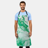 Indigo Round. Bohemische Gefärbte Krawatte. Blue R Schürze (Getragen)