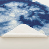 Indigo Round. Bohemische Gefärbte Krawatte. Blue R Sherpadecke (3/4)