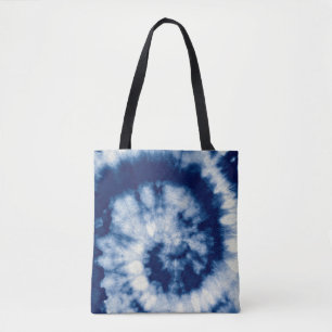 Indigo Round. Bohemische Gefärbte Krawatte. Blue R Tasche