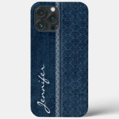Indigo Sashiko Muster japanische Stickereibezeichn Case-Mate iPhone Hülle (Rückseite)