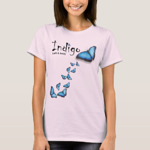 Indigo-Schmetterlings-Behälter T-Shirt