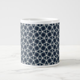Indigo-Schnee-Blumen-Gitter Jumbo-Tasse