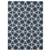Indigo-Schnee-Blumen-Gitter Klemmbrett (Rückseite)