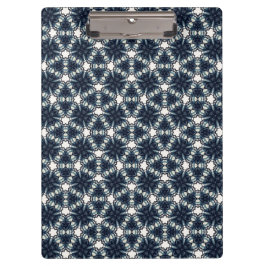Indigo-Schnee-Blumen-Gitter Klemmbrett
