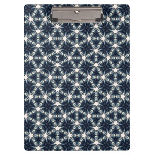Indigo-Schnee-Blumen-Gitter Klemmbrett