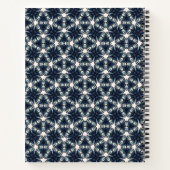 Indigo-Schnee-Blumen-Gitter Notizblock (Rückseite)