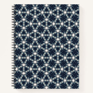 Indigo-Schnee-Blumen-Gitter Notizblock