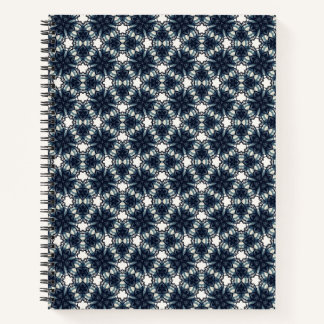 Indigo-Schnee-Blumen-Gitter Notizblock