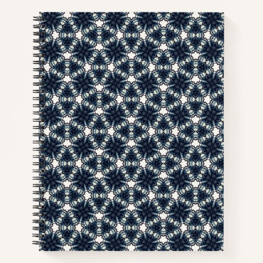 Indigo-Schnee-Blumen-Gitter Notizblock (Vorderseite)