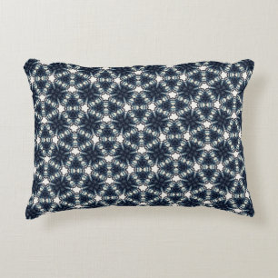Indigo-Schneeflower-Gitter Dekokissen