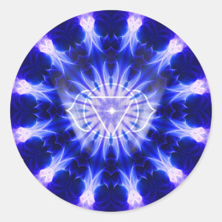 Indigo Scout Mandala Runder Aufkleber