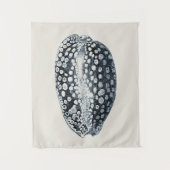 Indigo Seashell Wandteppich (Vorderseite)