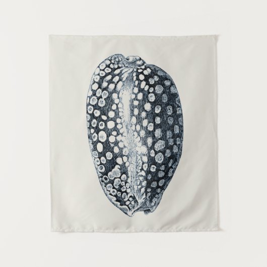 Indigo Seashell Wandteppich (Vorderseite)