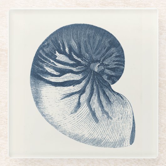 Indigo Shark Eye Seashell Glasuntersetzer (Vorderseite)