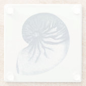 Indigo Shark Eye Seashell Glasuntersetzer (Rückseite)