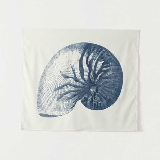 Indigo Shark Eye Seashell Wandteppich (Vorderseite (Horizontal))