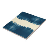 Indigo Shibori Abstrakte Moderne Horizontal Fliese (Seite)