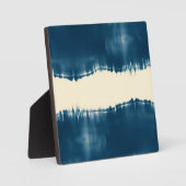 Indigo Shibori Abstrakte Moderne Horizontal Fotoplatte (Vorderseite)