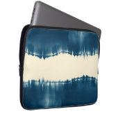 Indigo Shibori Abstrakte Moderne Horizontal Laptopschutzhülle (Vorne Rechts)