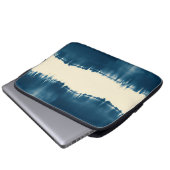 Indigo Shibori Abstrakte Moderne Horizontal Laptopschutzhülle (Vorne Knopf)