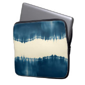 Indigo Shibori Abstrakte Moderne Horizontal Laptopschutzhülle (Vorderseite Links)